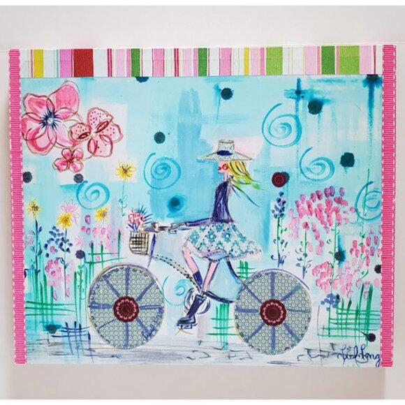 Liesle Long Colleen Karis Designs Whimsical Bicycle 2-PC Canvas Print Wall Art - Picture 4 of 13